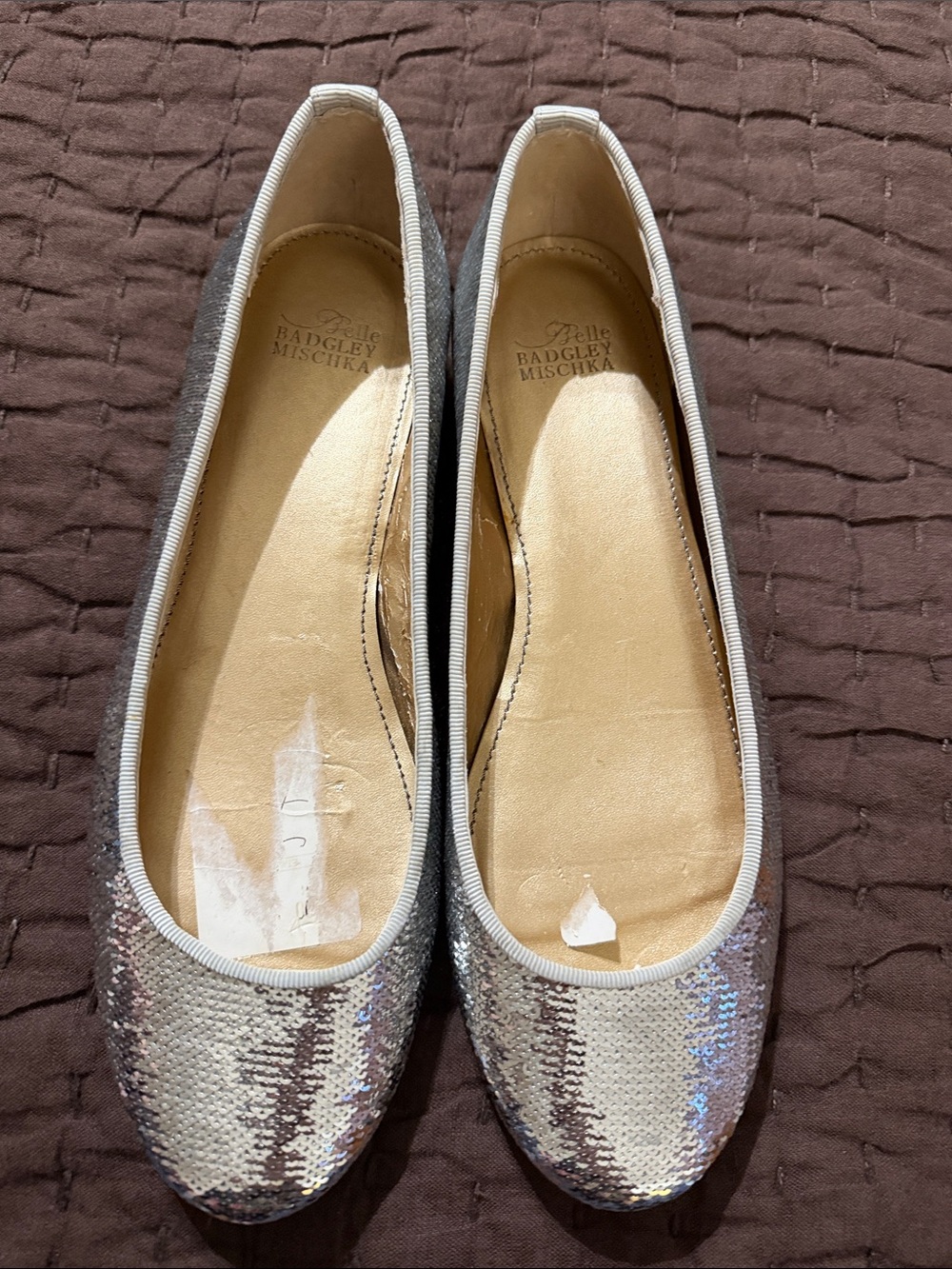 Badgley Mischka Iridescent Sequin Ballet Flats